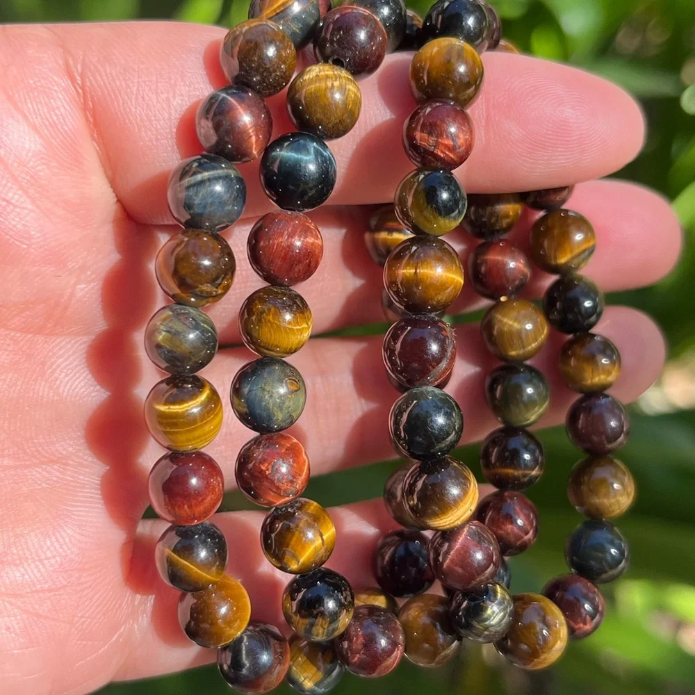 8mm‎ stretchable rainbow tiger eye bracelet